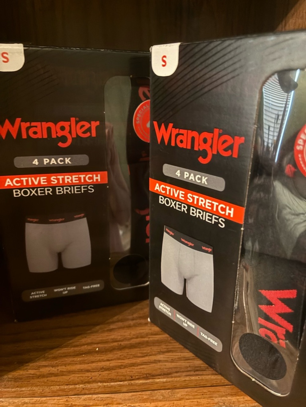 Wrangler Active Stretch Boxer Briefs — Gray (4 Pack)